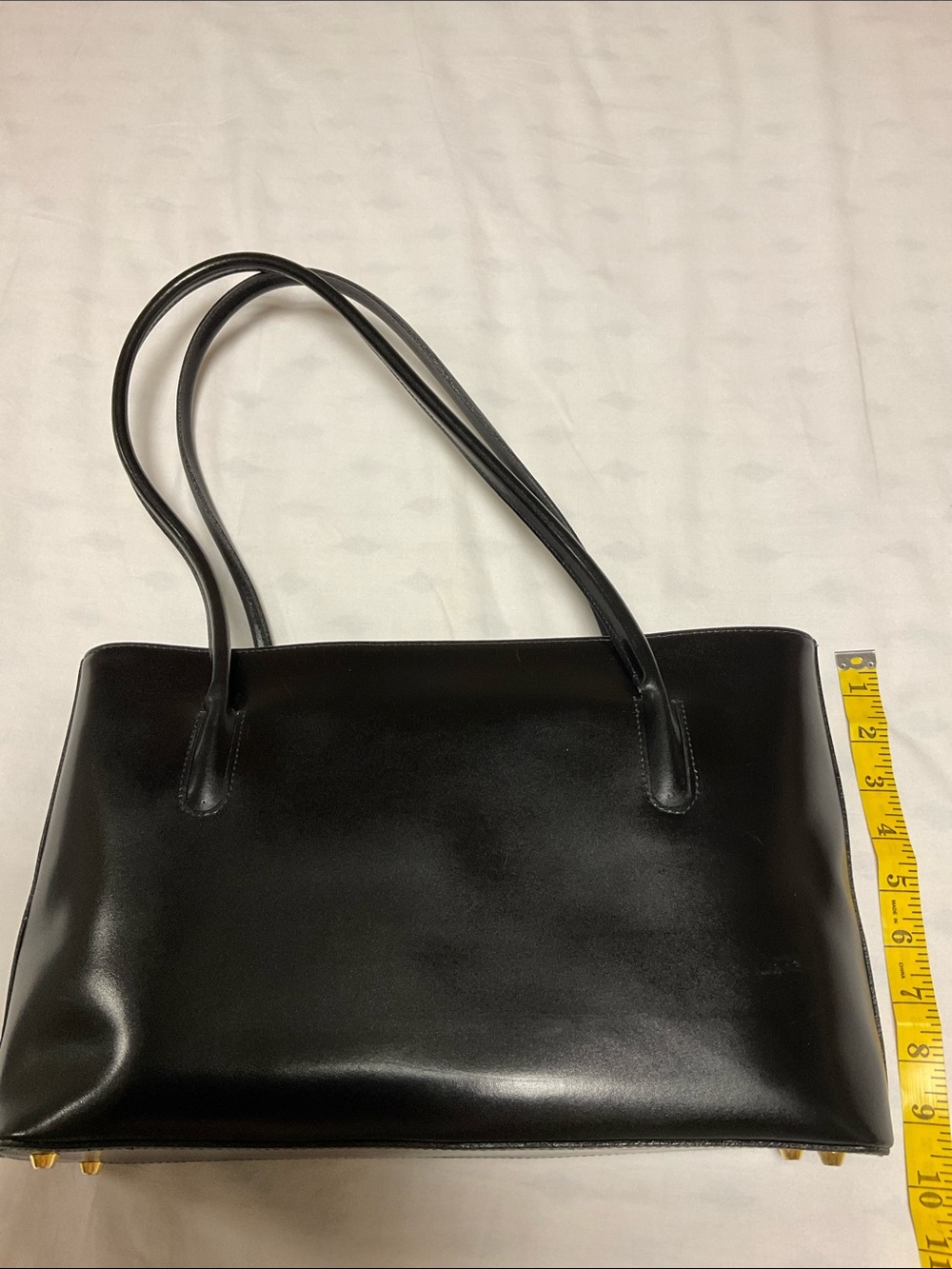 Genuine Leather Handmade Italian Black East-West Shoulder Bag - Picture 6 of 10